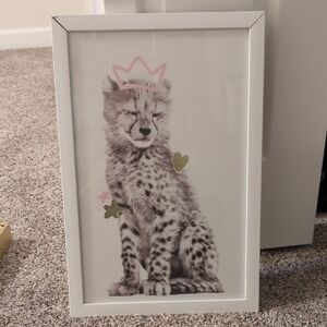 Framed Cheetah Art with Crown